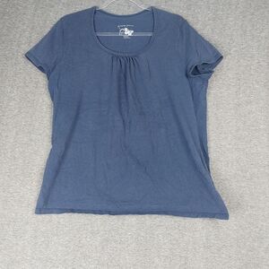 JUST MY SIZE WOMENS NAVY BLUE SOLID PLAIN SHORT SLEEVE 100%COTTON TSHIRT SIZE 1X